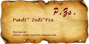 Pakó Zsófia névjegykártya